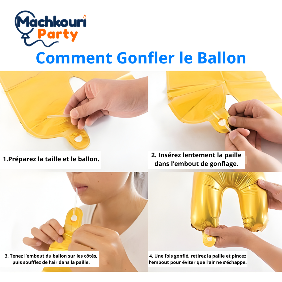 Ballons Chiffres Doré - 16 Pouces