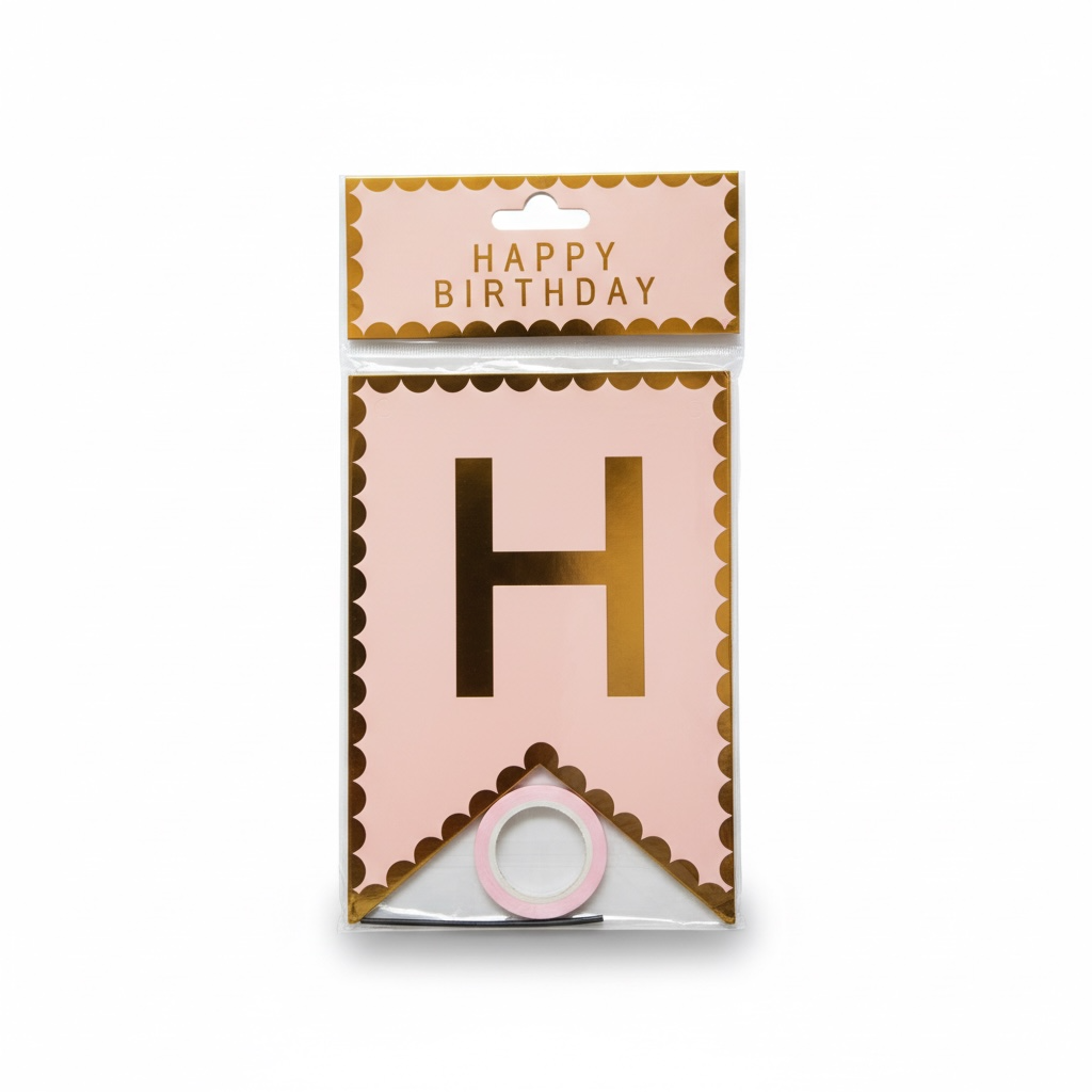 Guirlande Happy Birthday - Rose pastel