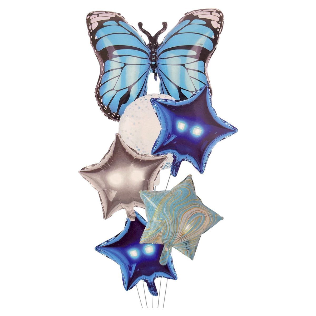 Kit Ballons Papillon & Étoiles – Bleu