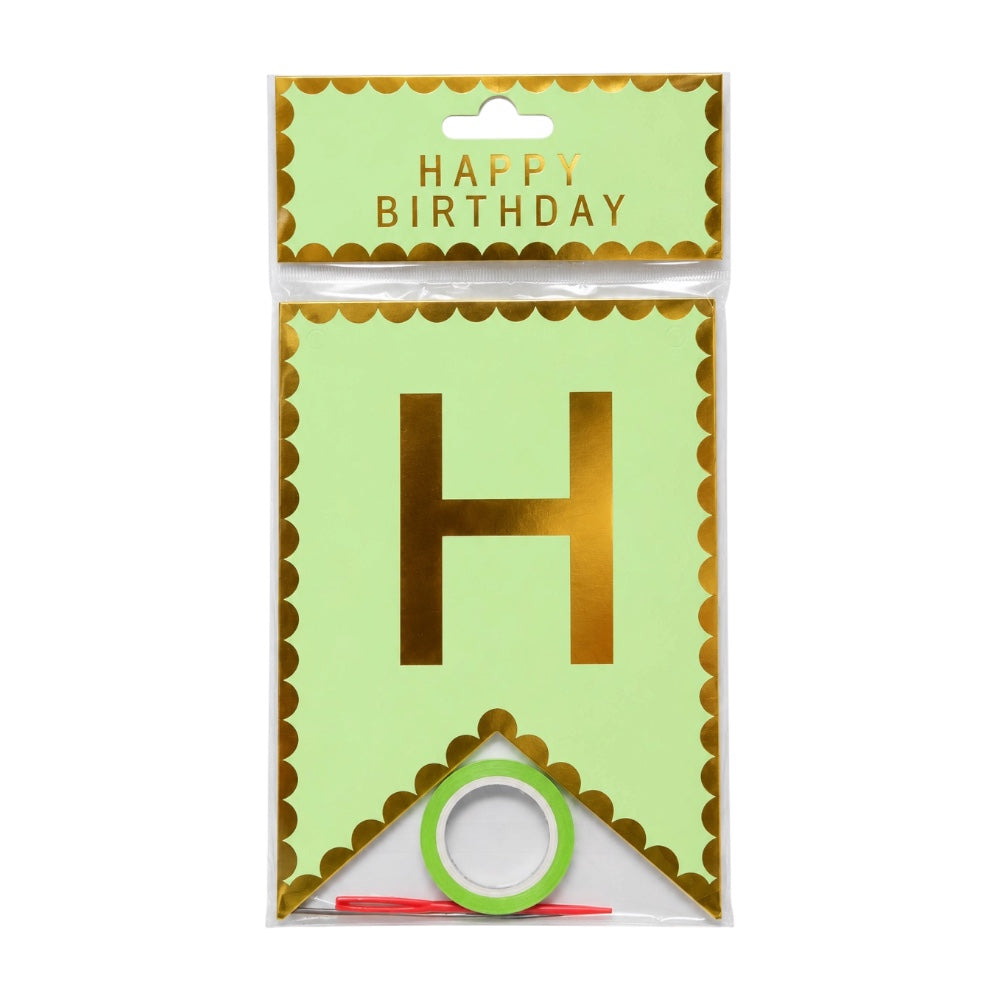Guirlande Happy Birthday - Vert pastel