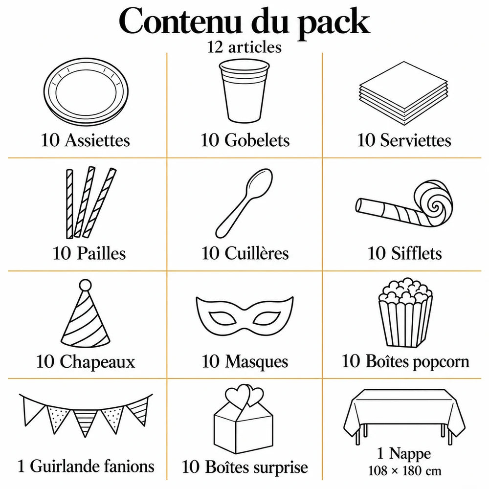 Titre : Pack Vaisselle Anniversaire Batman - 102 Pièces