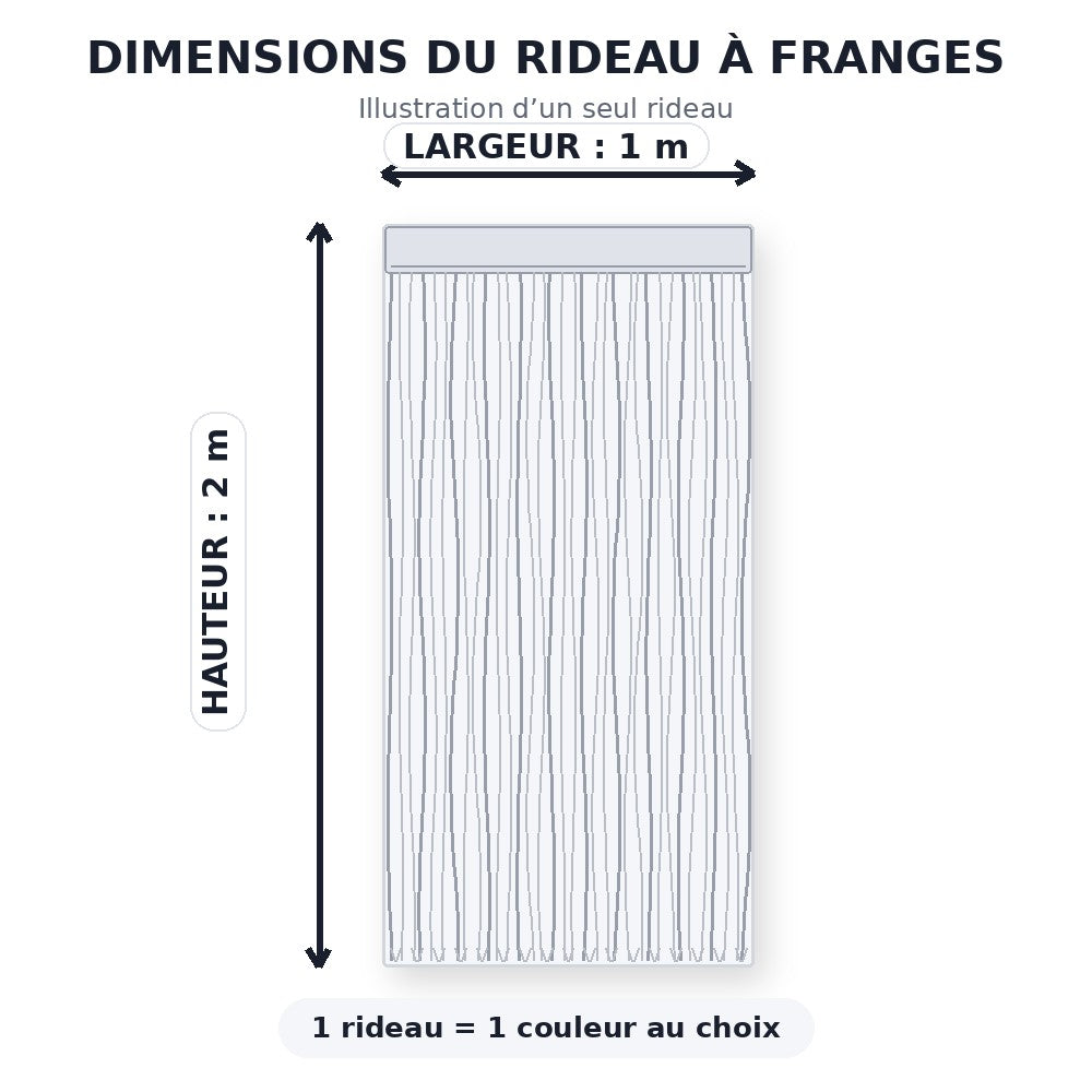 Rideau à franges métalliques – Plusieurs couleurs