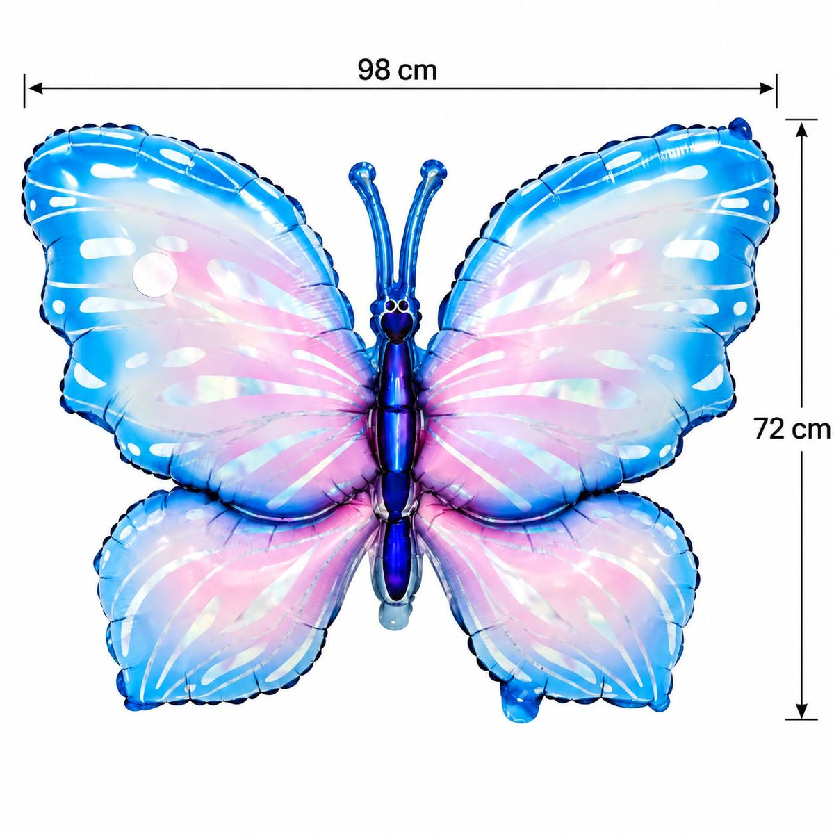 Ballon aluminium papillon bleu pastel