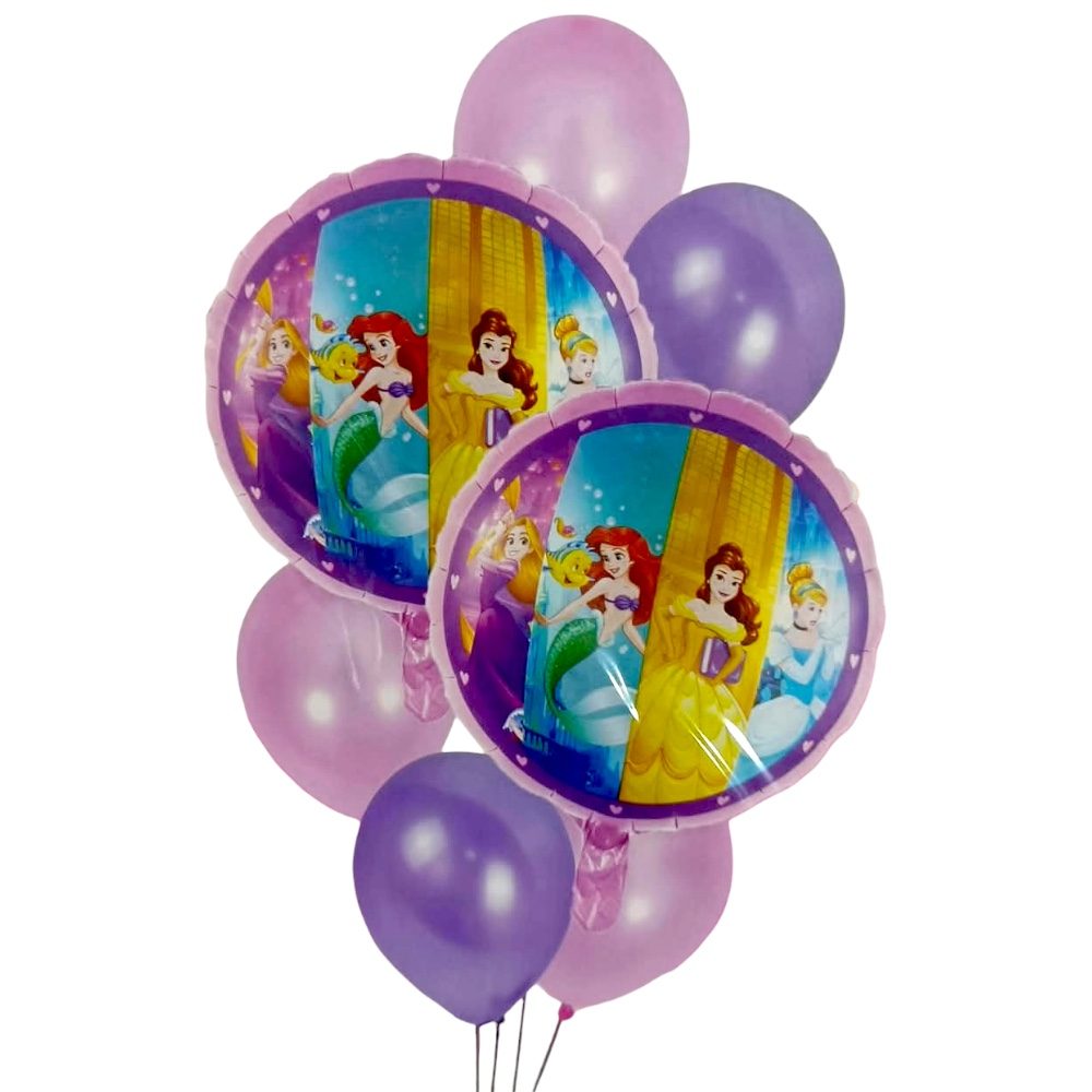 Pack Ballons Anniversaire Princesses - 7 Pièces