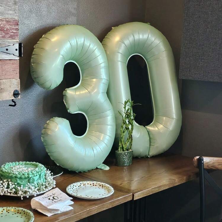Ballons Chiffres Vert Pastel – 40 Pouces