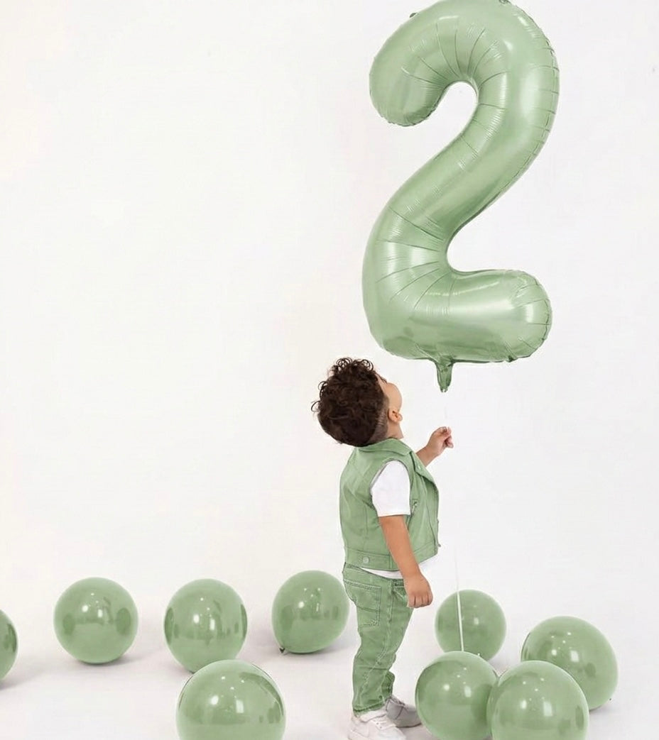 Ballons Chiffres Vert Pastel – 40 Pouces