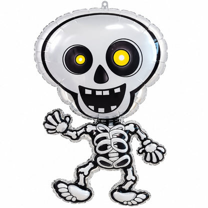 Ballon squelette Halloween – Blanc et noir