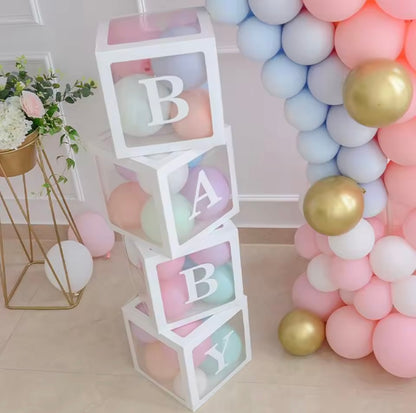 Box Ballons Baby Shower - Blanc