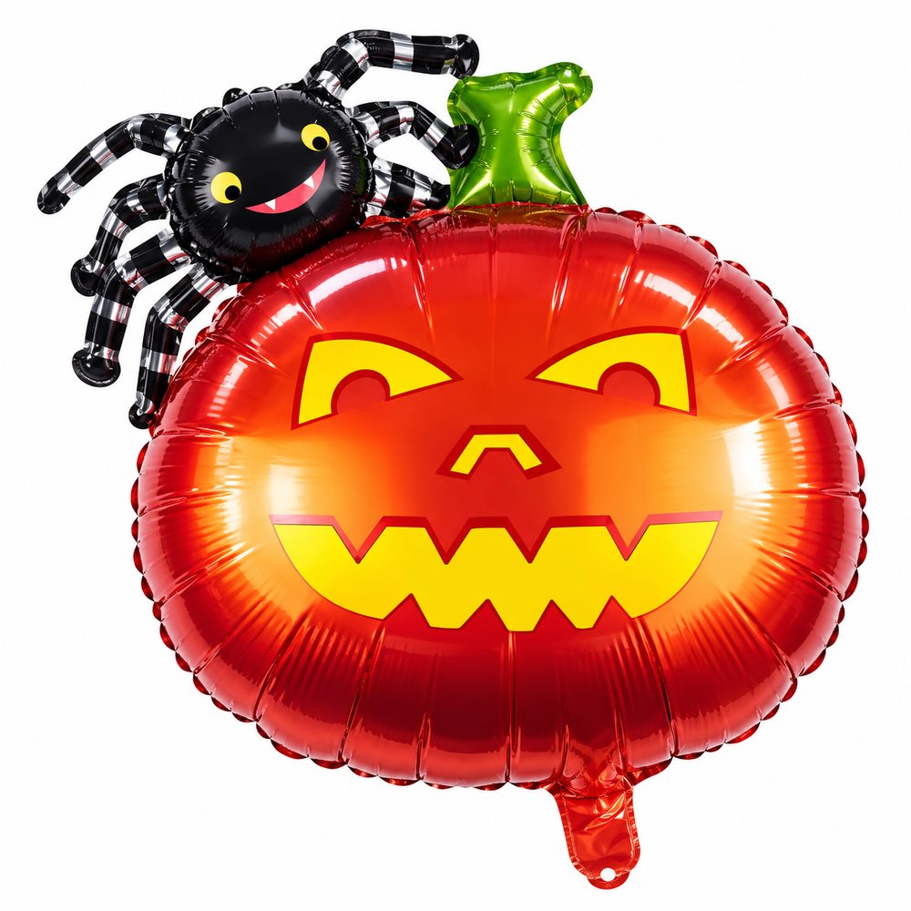 Ballon citrouille avec araignée Halloween