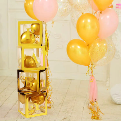 Box Ballons Baby Shower - Gold