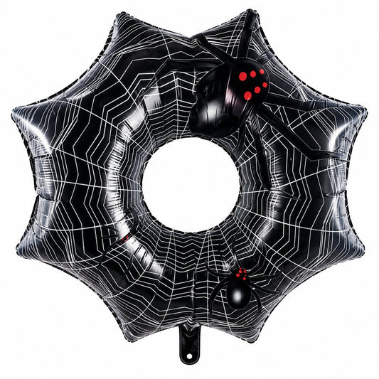 Ballon toile d’araignée avec araignées – Noir