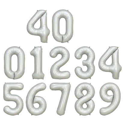 Ballons Chiffres Blanc Nacré – 40 Pouces