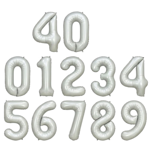 Ballons Chiffres Blanc Nacré – 40 Pouces
