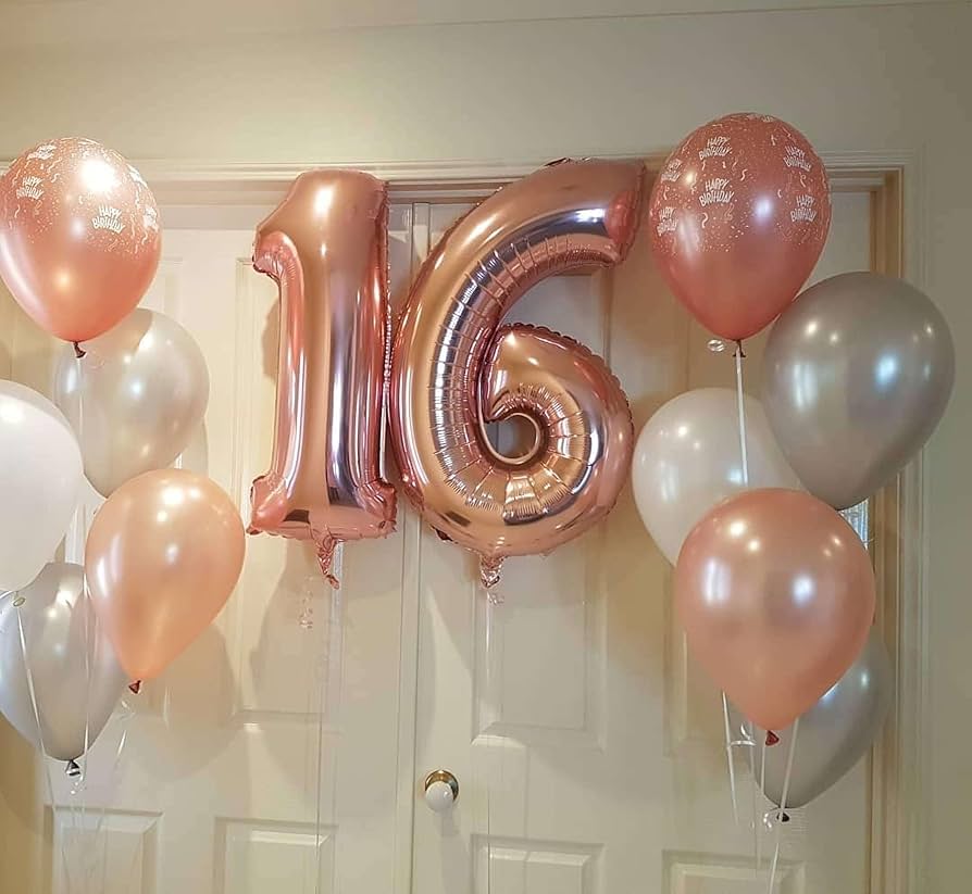 Ballons Chiffres Rose Gold - 32 Pouces