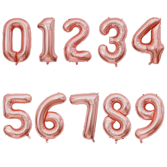 Ballons Chiffres Rose Gold - 16 Pouces