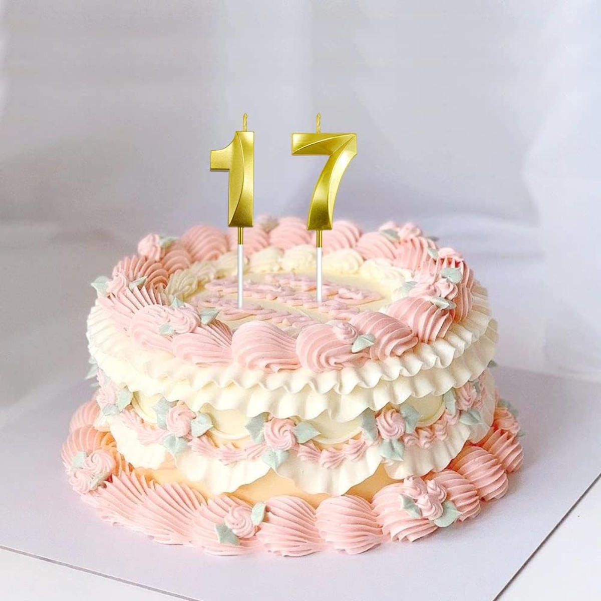 Chiffres Bougies Dorées - Décoration Gâteau Anniversaire