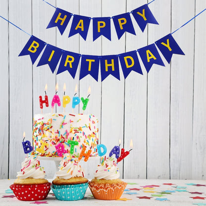 Guirlande Happy Birthday - Bleu Foncé