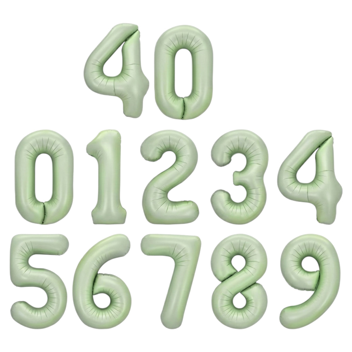 Ballons Chiffres Vert Pastel – 40 Pouces
