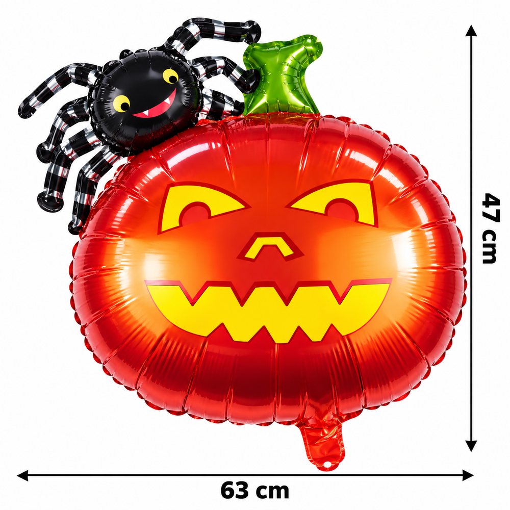 Ballon citrouille avec araignée Halloween