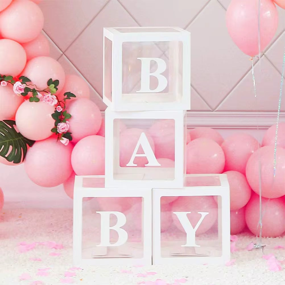 Box Ballons Baby Shower - Blanc