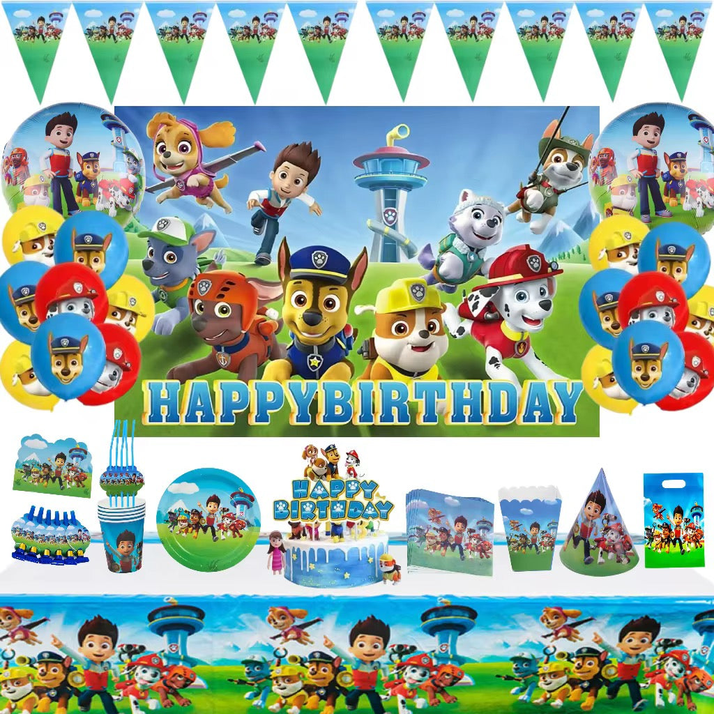 Pack Vaisselle Anniversaire Pat’ Patrouille – 101 Pièces