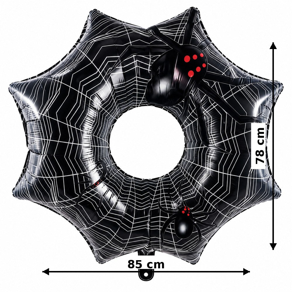 Ballon toile d’araignée avec araignées – Noir