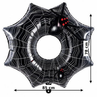 Ballon toile d’araignée avec araignées – Noir