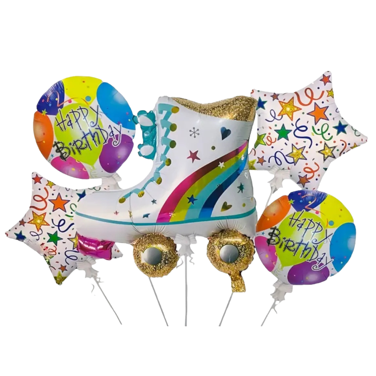 Ballons Roller Skate - Pack 5 Pièces Anniversaire