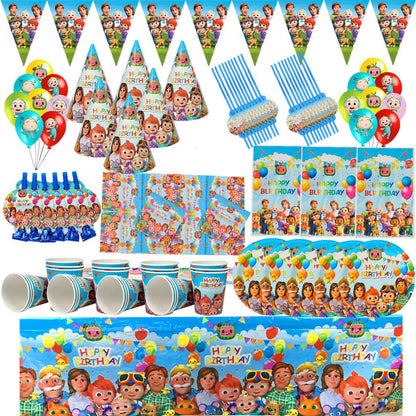 Pack Vaisselle Anniversaire CoComelon - 111 pièces