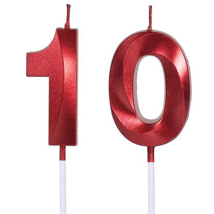 Chiffres Bougies Rouges - Décoration Gâteau Anniversaire