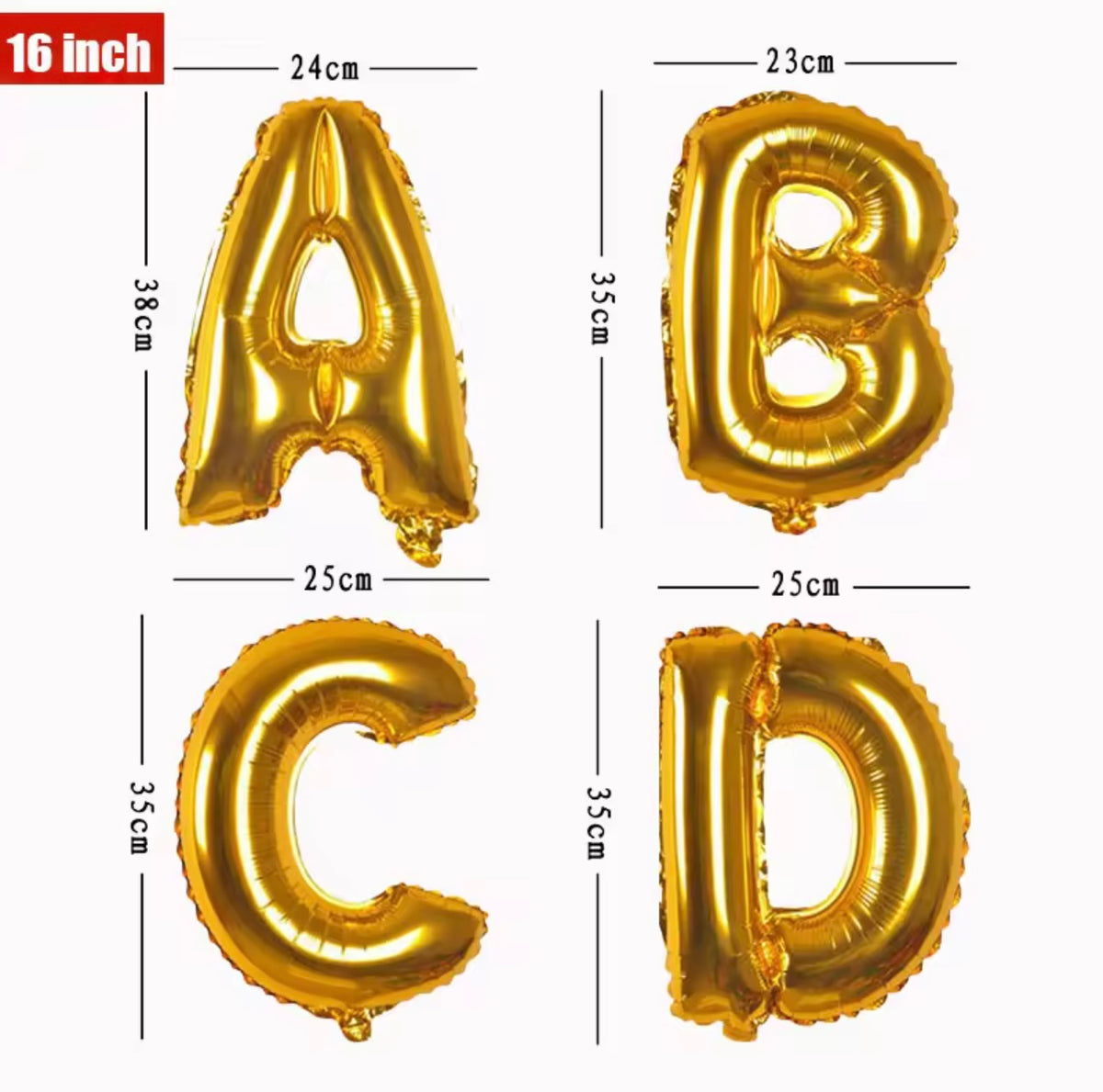 Ballons Lettres Doré - 16 Pouces