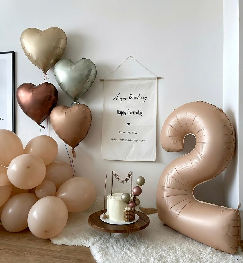 Ballons Chiffres Beige – 40 Pouces