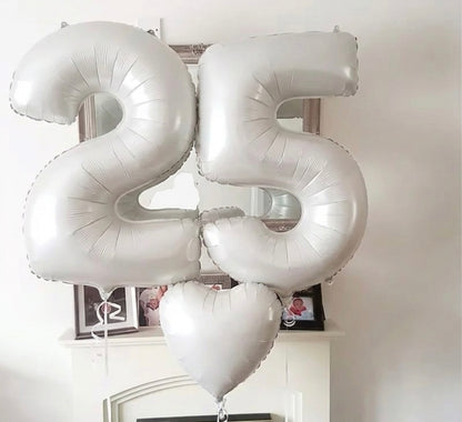 Ballons Chiffres Blanc Nacré – 40 Pouces