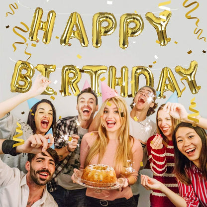Kit Ballons Happy Birthday Doré