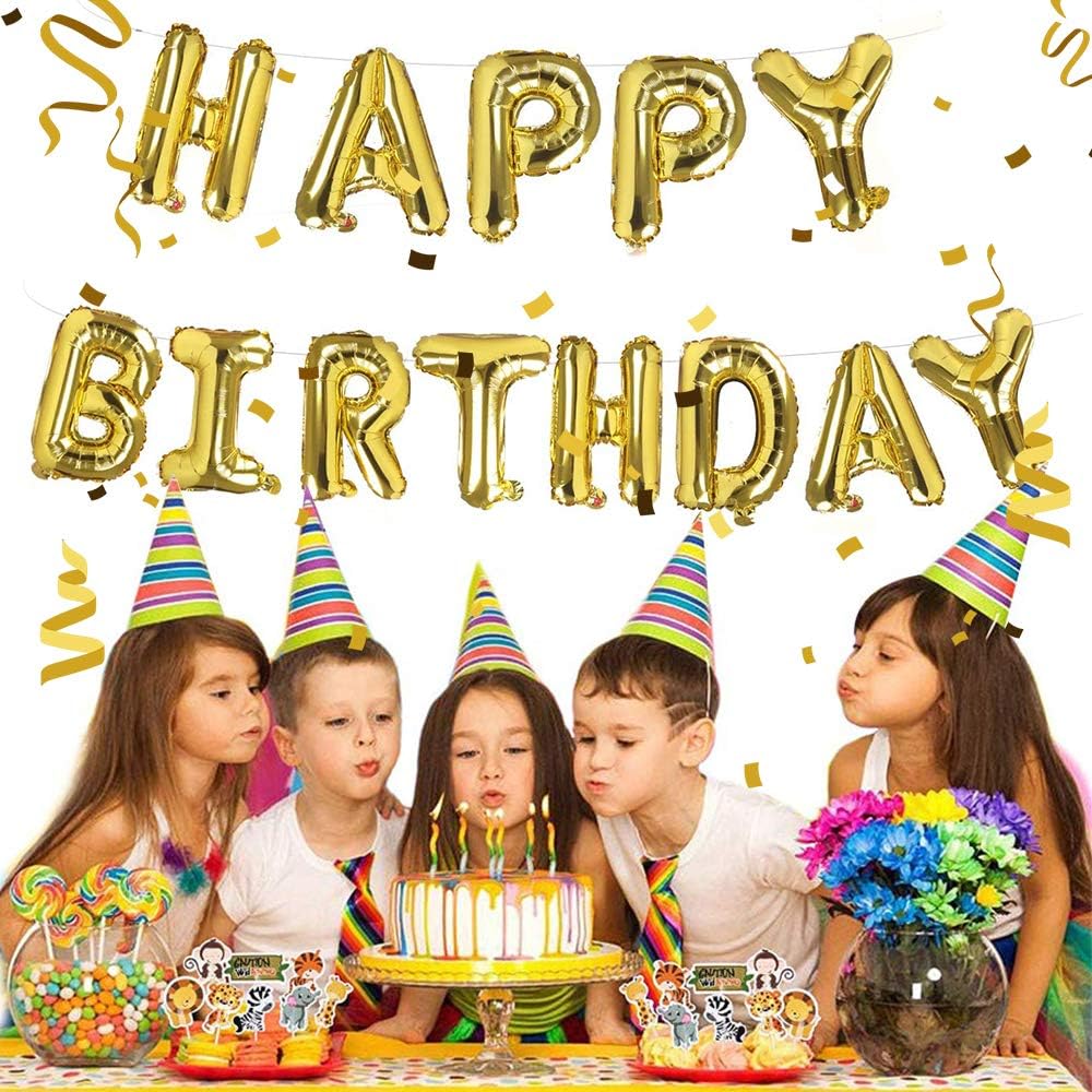 Kit Ballons Happy Birthday Doré