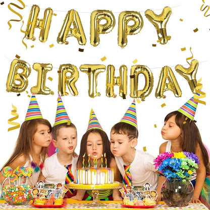 Kit Ballons Happy Birthday Doré