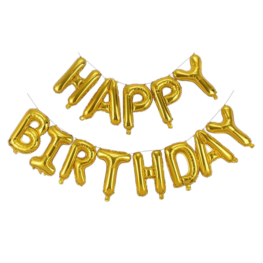 Kit Ballons Happy Birthday Doré