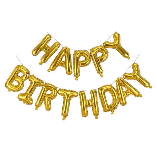 Kit Ballons Happy Birthday Doré