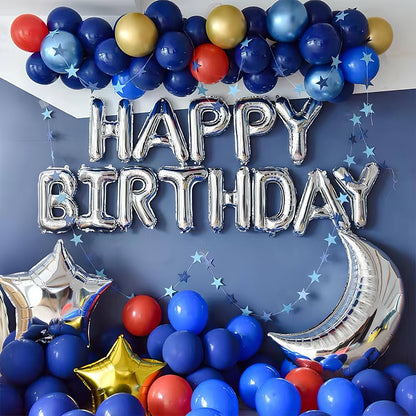 Kit Ballons Happy Birthday Argenté