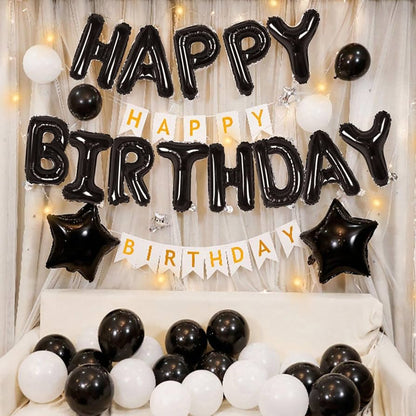 Kit Ballons Happy Birthday Noir