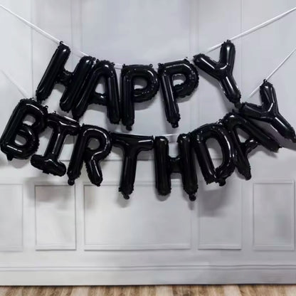 Kit Ballons Happy Birthday Noir