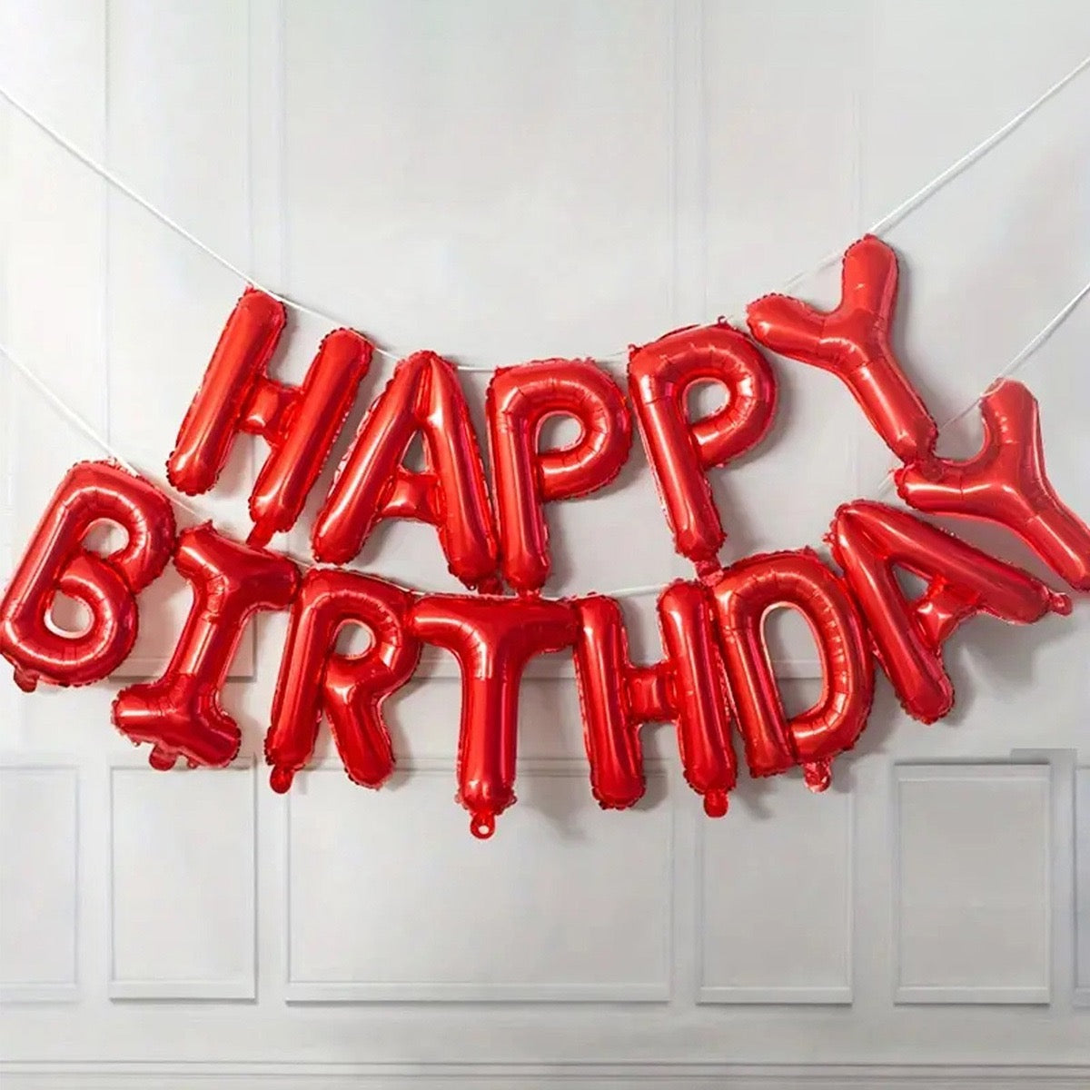 Kit Ballons Happy Birthday Rouge