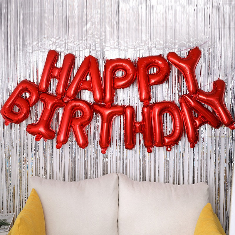Kit Ballons Happy Birthday Rouge