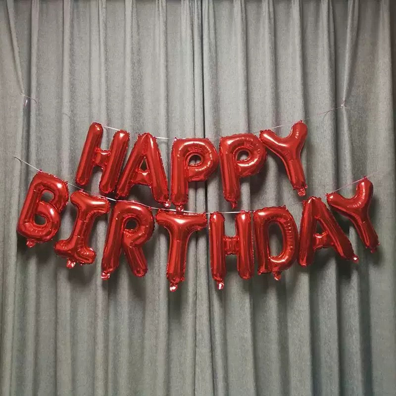 Kit Ballons Happy Birthday Rouge