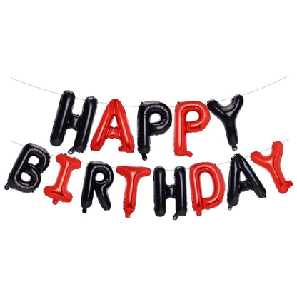 Kit Ballons Happy Birthday Rouge et Noir