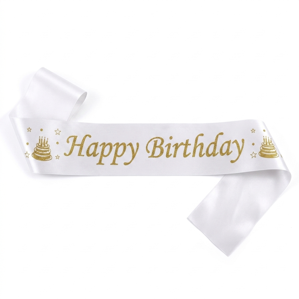 Écharpe Happy Birthday - Blanc