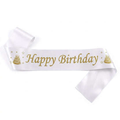 Écharpe Happy Birthday - Blanc