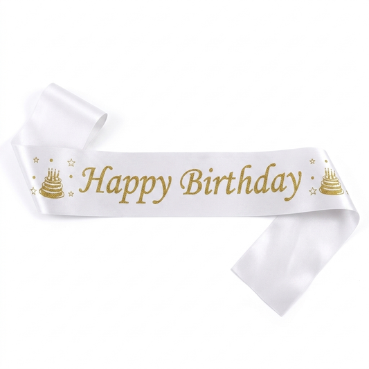 Écharpe Happy Birthday - Blanc