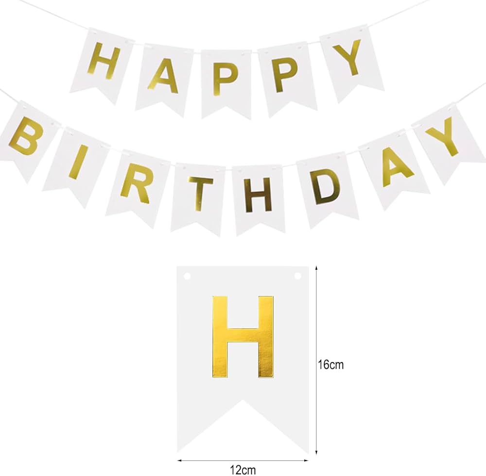 Guirlande Happy Birthday - Blanc