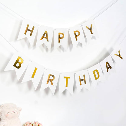 Guirlande Happy Birthday - Blanc